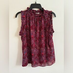 GAP Lightweight Sleeveless Paisley Ruffle Tank - Size Small
